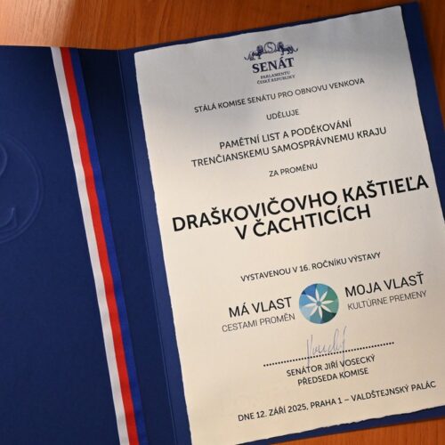 Získali sme prestížnu cenu za revitalizáciu Draškovičovho kaštieľa v Čachticiach